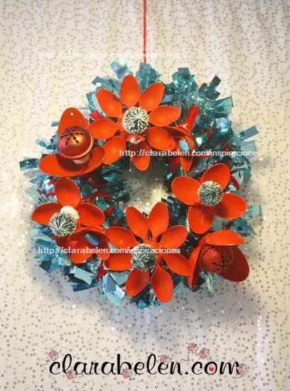 Inspiraciones: manualidades y reciclaje | Corona y centro de mesa ...