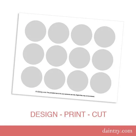 Instant Download Cupcake Topper Printable Template DIY by daintzy