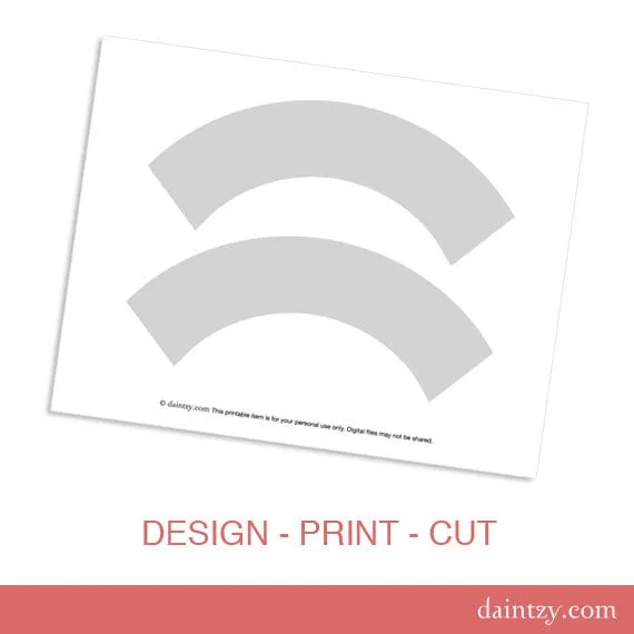 Instant Download: Cupcake Wrapper Template Printable by daintzy