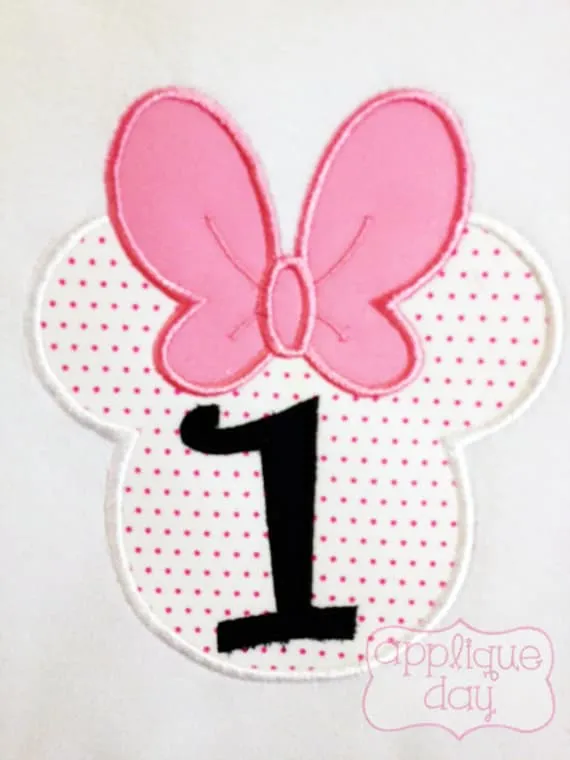 INSTANT DOWNLOAD Minnie Mouse 1 Year Old Birthday by AppliqueDay