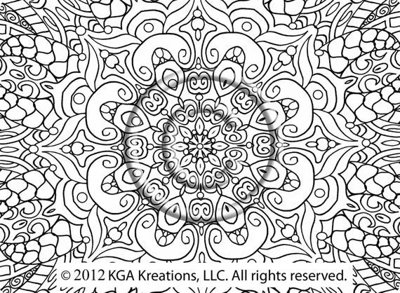 Instant PDF Download Coloring Page Hand Drawn por KGAKreationsLLC