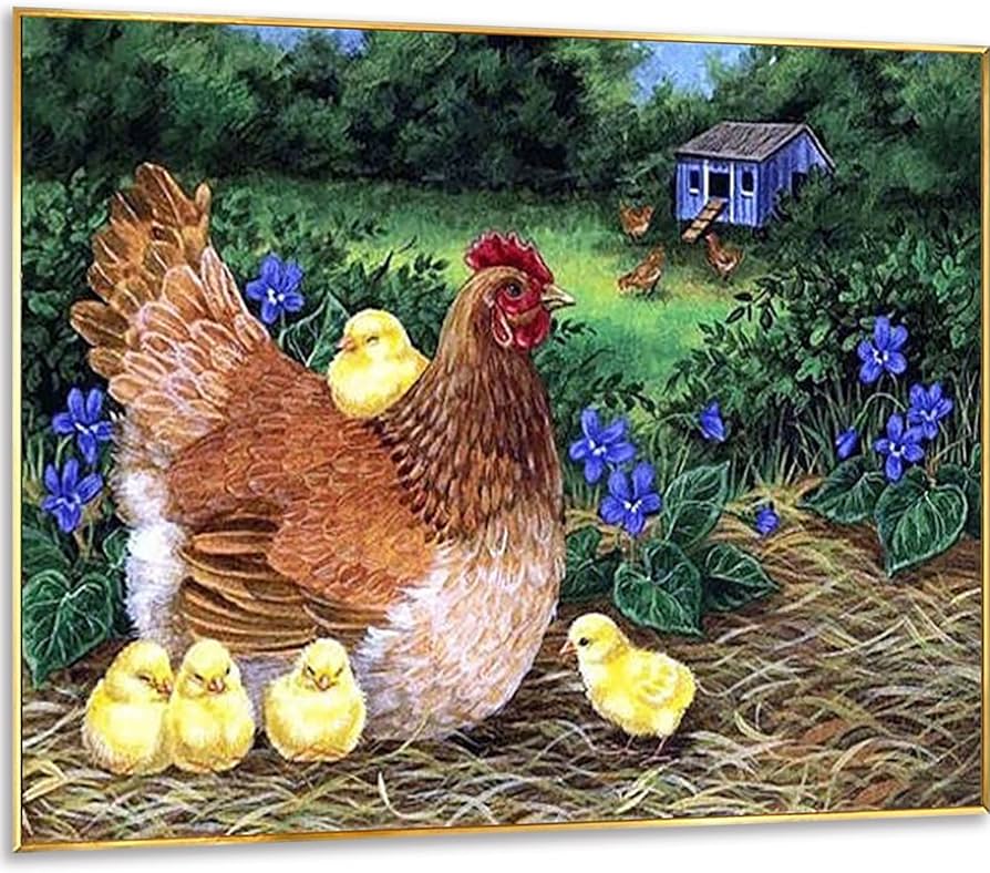 Instarry DIY 5D Diamond Painting Punto de Cruz Diamante Gallina y Pollitos Adornos Para la Casa 80x60 cm : Amazon.com.mx: Hogar y Cocina