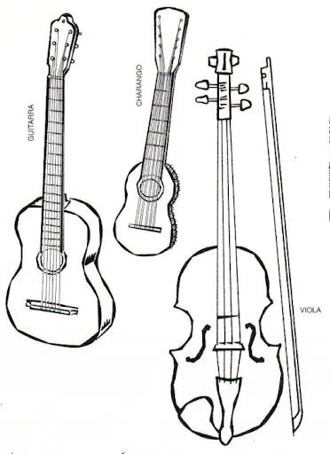 INSTRUMENTOS DE CUERDA PARA COLOREAR | Dibujos para colorear