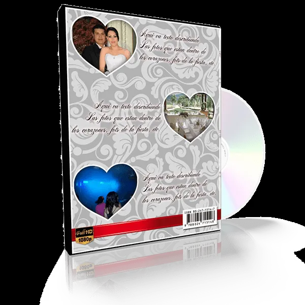 Intros de Video en Linea.: Portada en psd para DVD de bodas