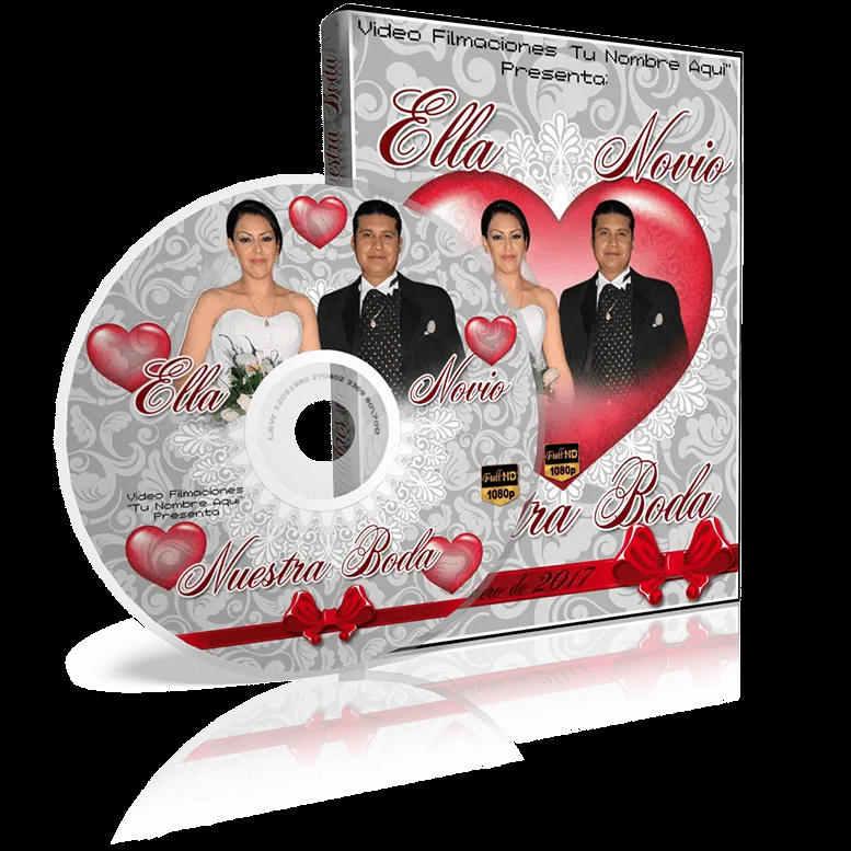 Intros de Video en Linea.: Portada en psd para DVD de bodas