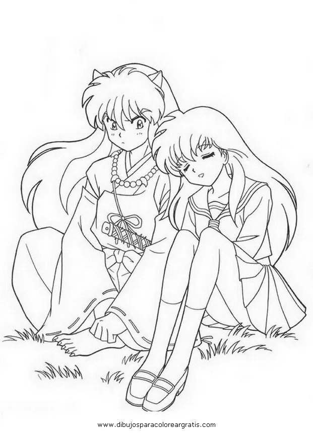 Inuyasha y aome Colouring Pages (page 2)