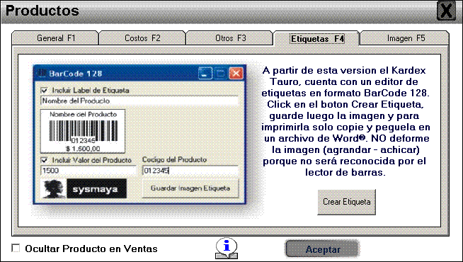 Inventarios Kardex Tauro: Como crear etiquetas con el codigo de ...