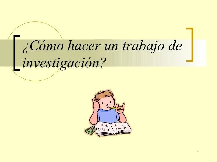 Cómo hacer un trabajo de investigación