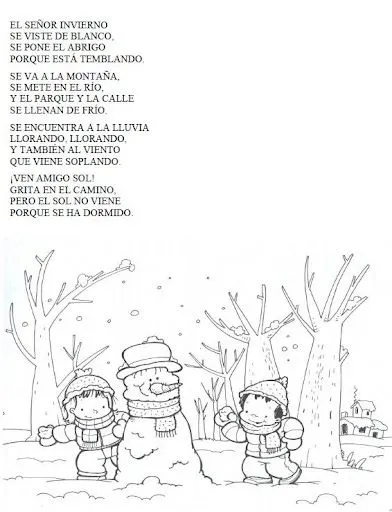 EL INVIERNO: POESIAS CANCIONES FICHAS DEL INVIERNO