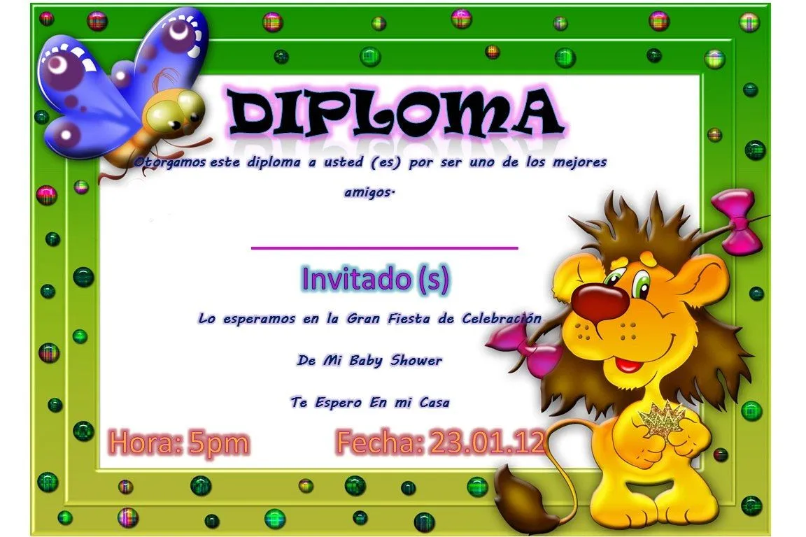 Diplomas infantiles para modificar - Imagui