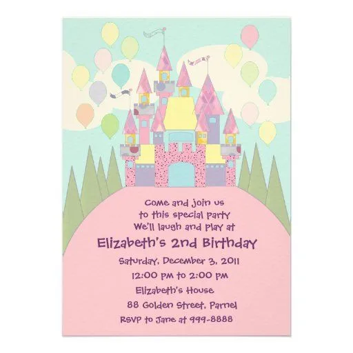 Invitación 022 del cumpleaños: Castillo | Zazzle