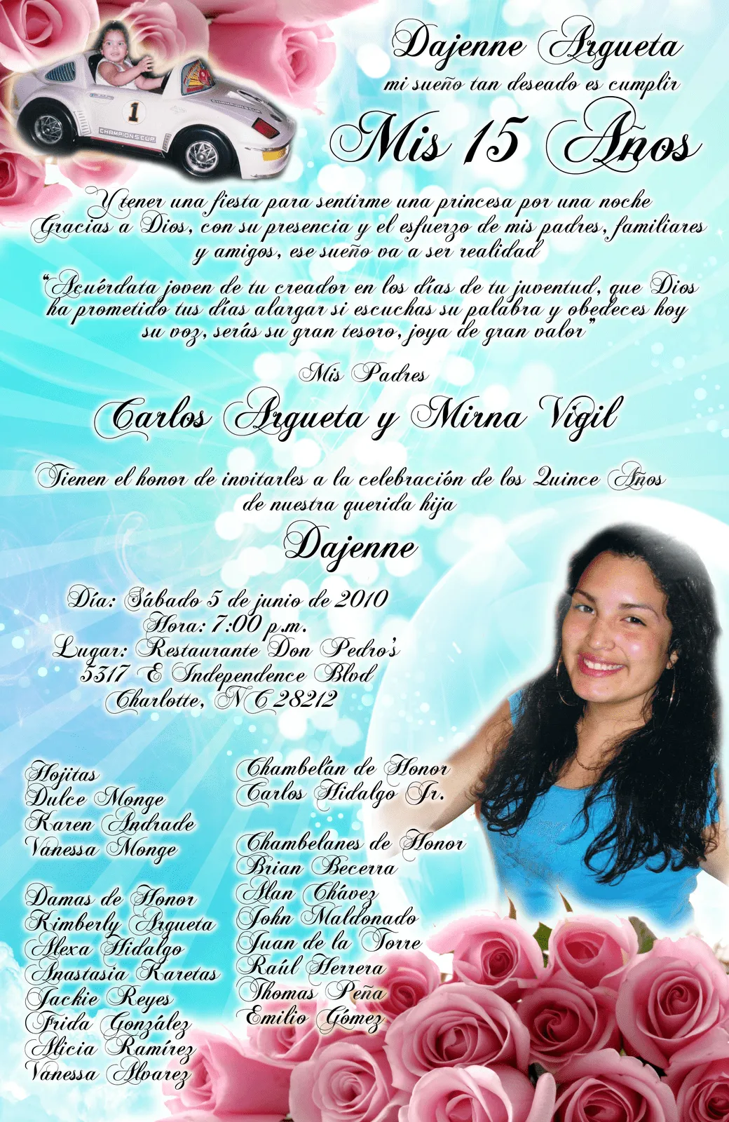 Invitación 15 Años - Dajenne Argueta | Cader Design 