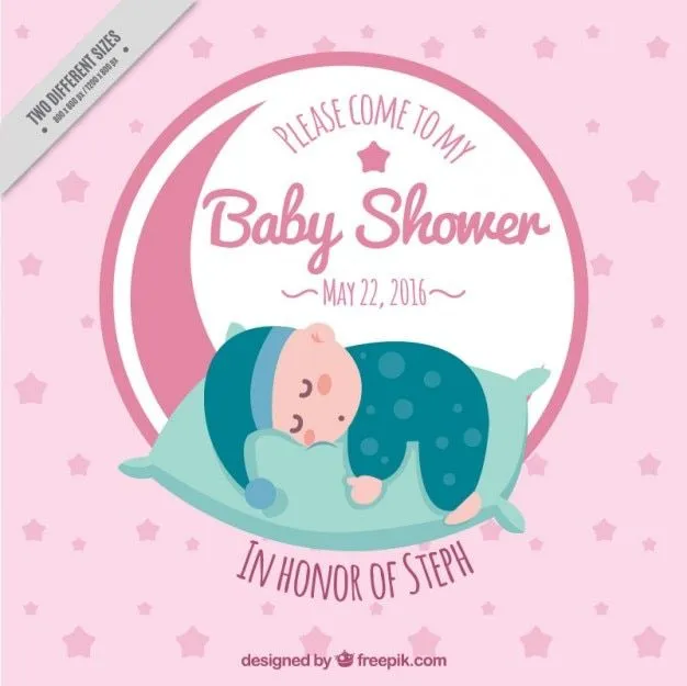 Invitación para baby shower con bebé durmiendo | Descargar ...