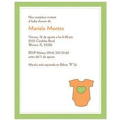 Invitación para Baby Shower Mono Naranja