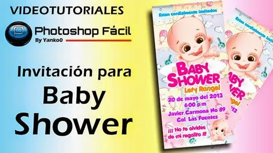 Invitacion para Baby Shower tutorial by @yanko0 ~ Photoshop Facil