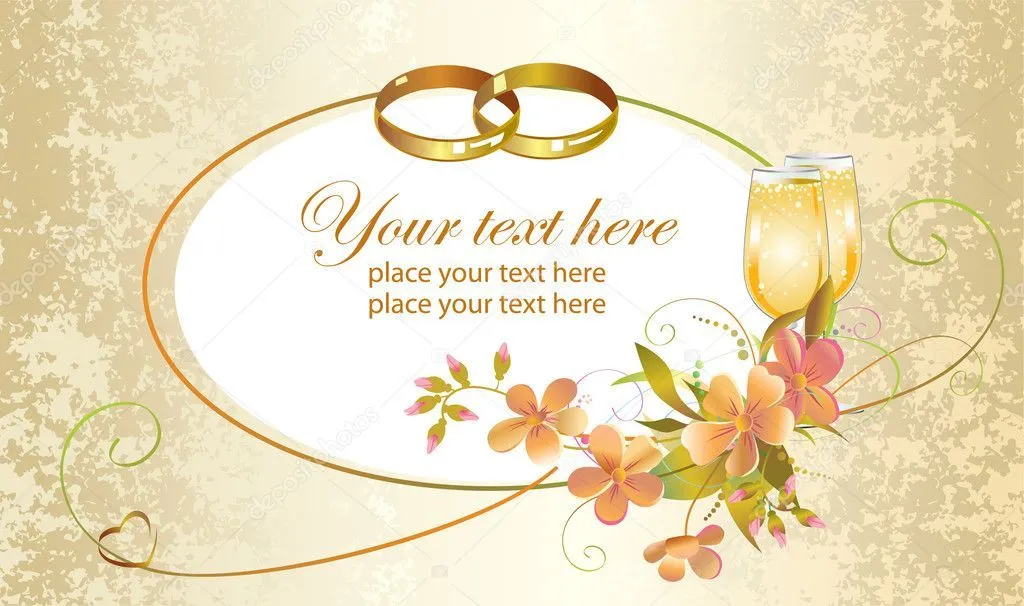 invitación de boda con anillos — Vector stock © Yankee #