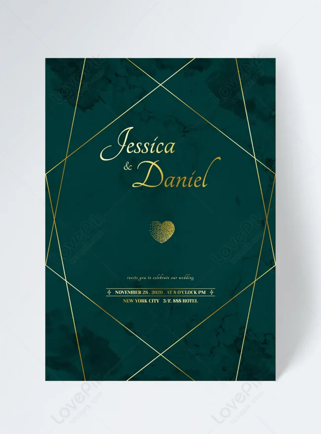 Invitación De Boda Clásica Esmeralda De Fondo Verde Oscuro Simple Y  Elegante | Descarga Plantilla de diseño PSD Gratuita - Lovepik