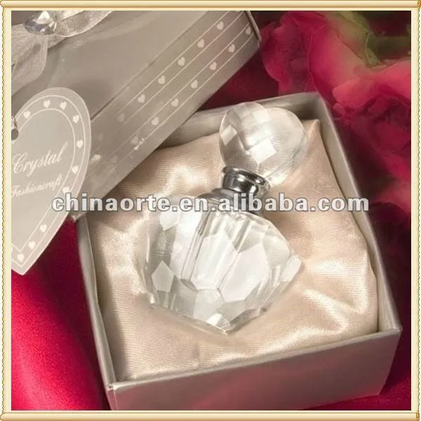 Invitación de la boda del corazón de cristal botella de Perfume de ...