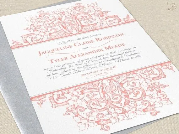 Invitación de boda victoriana muestra por LBcreativepaper en Etsy