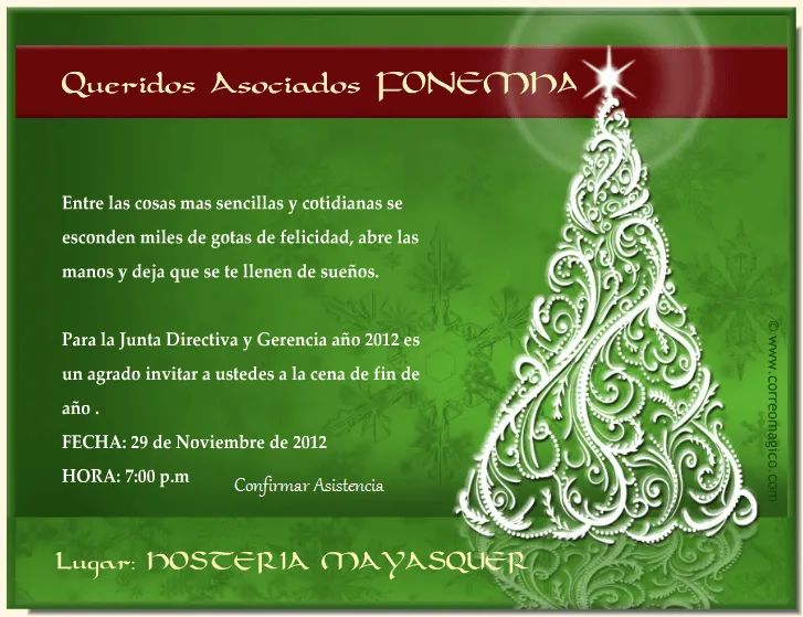 Invitacion Cena de Navidad Asociados Ipiales | FONEMHA - FONDO DE ...