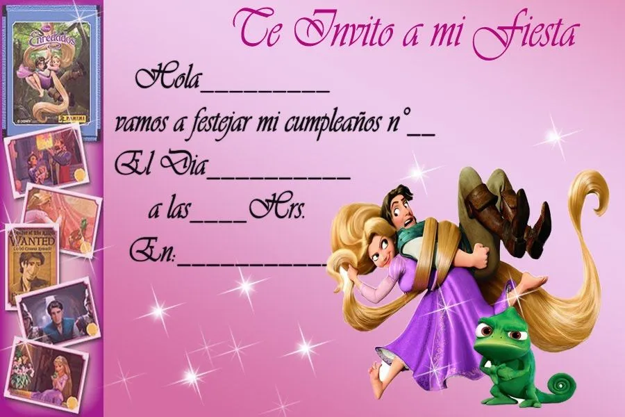 Invitación para cumpleaño rapunzel - Imagui