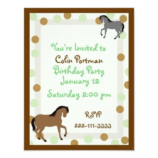 Invitación del cumpleaños de los caballos | Zazzle