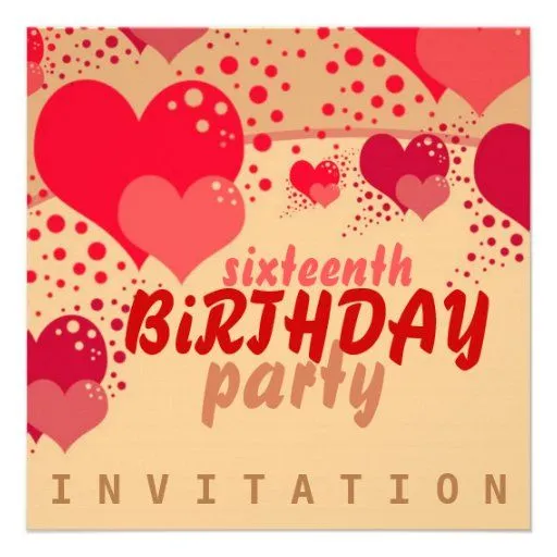 Invitación del cumpleaños de los corazones del dul de Zazzle.