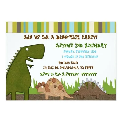 Invitación del cumpleaños del dinosaurio | Zazzle