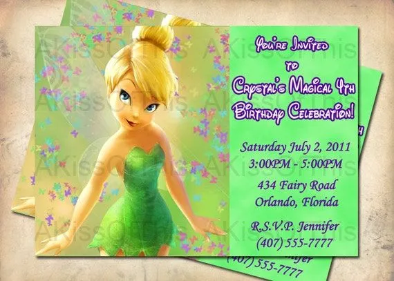 Invitación del cumpleaños de Tinkerbell chicas por AKissOfThis