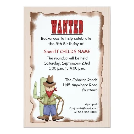 Invitación del cumpleaños del vaquero | Zazzle