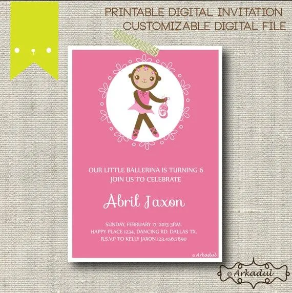 Invitacion Digital para Imprimir : Mi Changuita por arkadul en Etsy