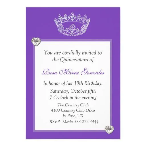 Invitación elegante de Quinceañera de la corona de Zazzle.