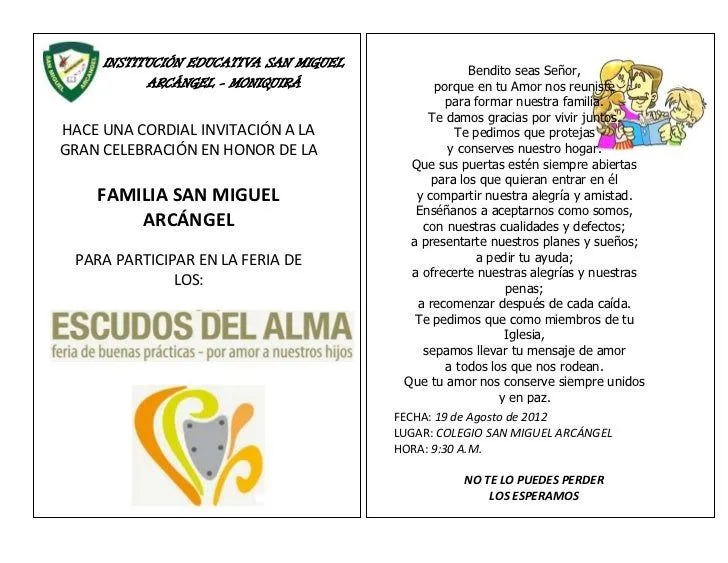 Invitación Día de la Familia - Colegio San Miguel Arcángel