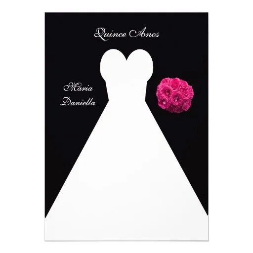 Invitación del fiesta de Quinceanera -- Vestido y de Zazzle.