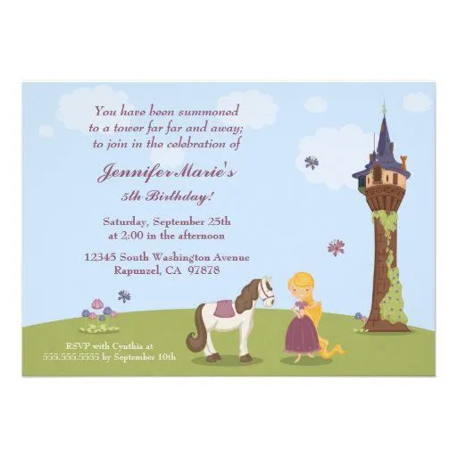 Rapunzel Invitaciones para cualquier evento, Rapunzel anuncios ...