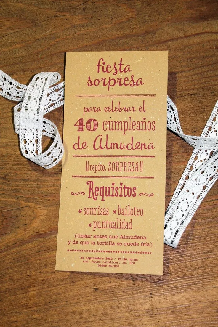 Invitación para fiesta sorpresa | Party | Pinterest