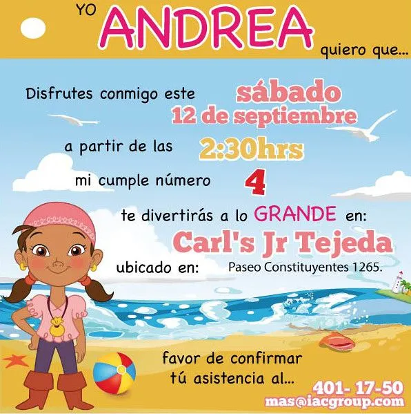 Tarjetas de invitación para fiesta infantil - Imagui