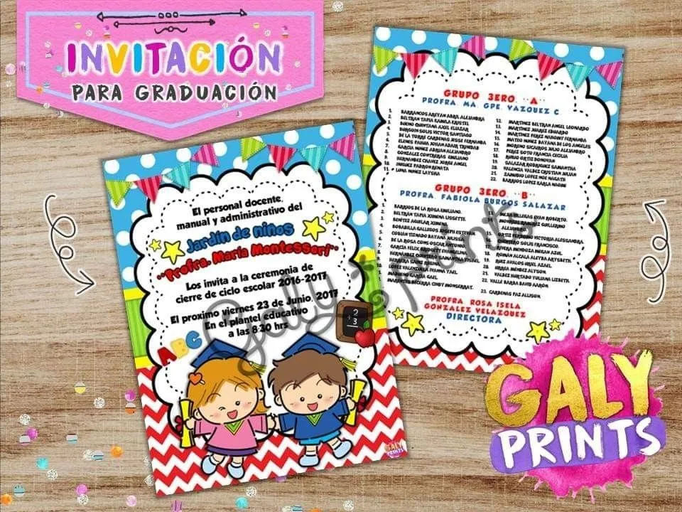 Invitación graduación preescolar | Graduación preescolar, Graduacion infantil, Invitaciones para graduacion