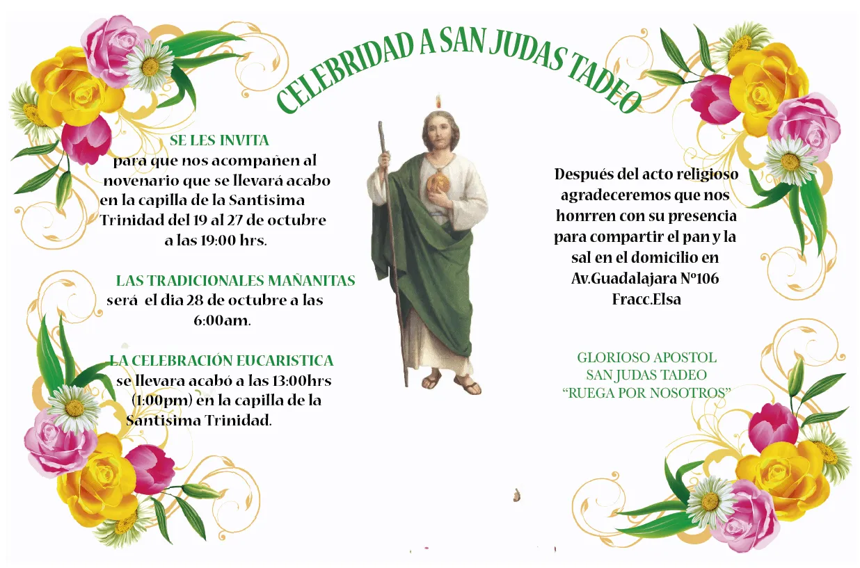 INVITACIÓN | Invitaciones, Imagenes de san judas, San judas