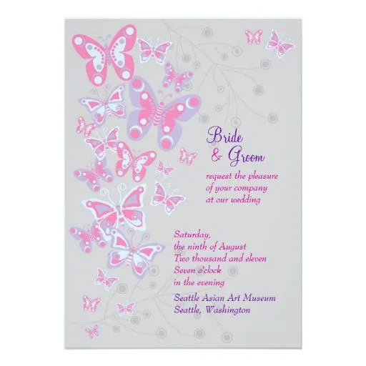 Invitación de las mariposas (moda fresca) de Zazzle.