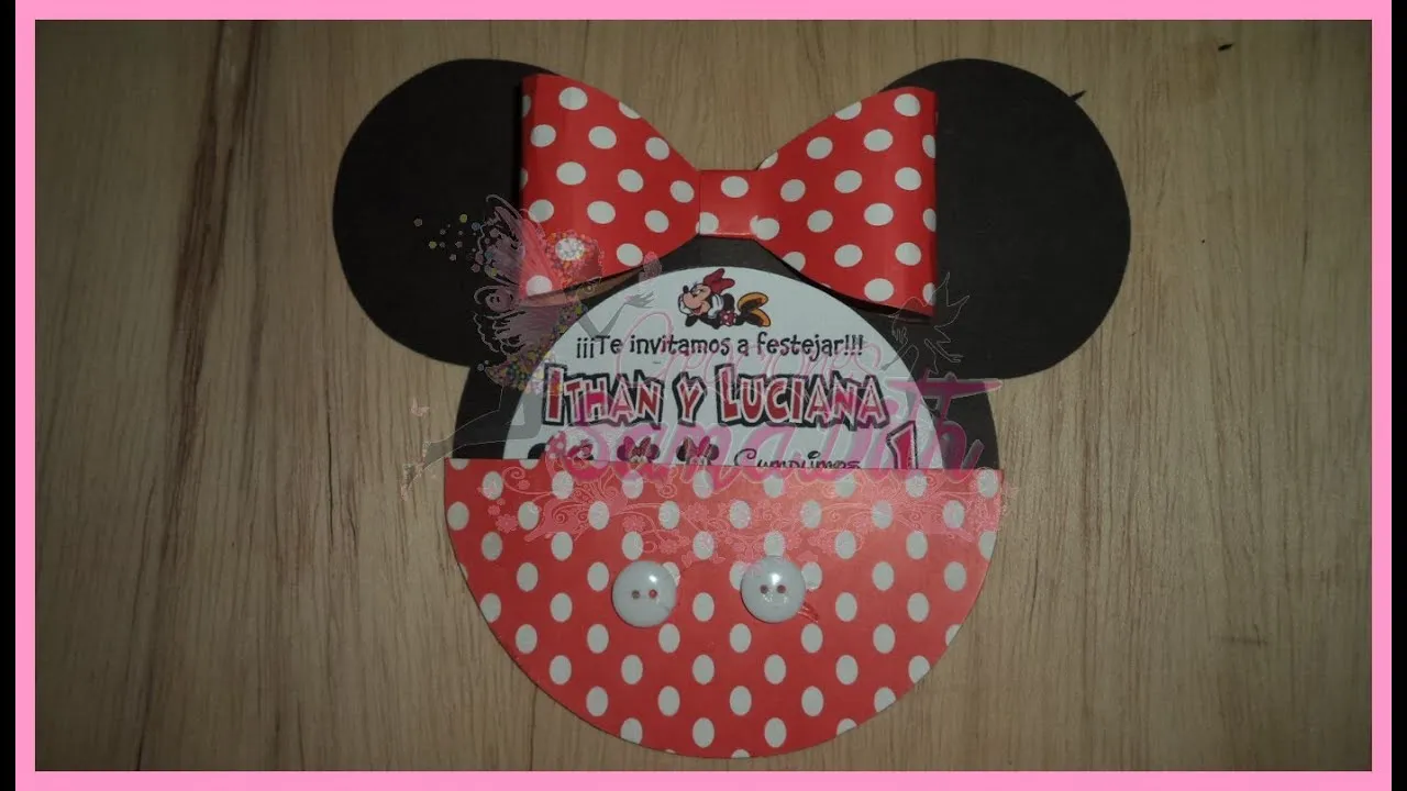 Como hacer invitacion de minnie en cartulina - DIY - YouTube