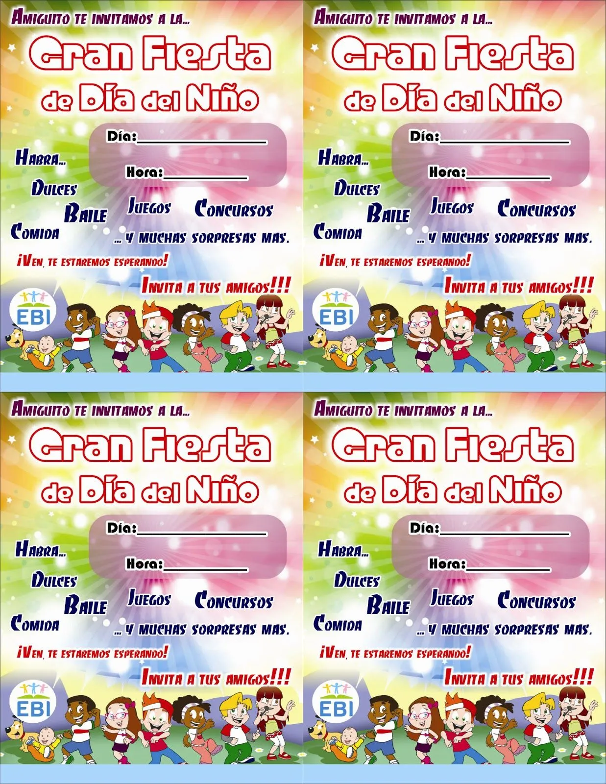 Invitación: Día del niño ~ EBI México