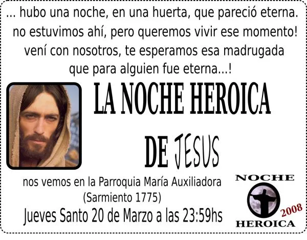 Invitación NOCHE HEROICA 2008 | Pastoral de Juventud - Diócesis de ...