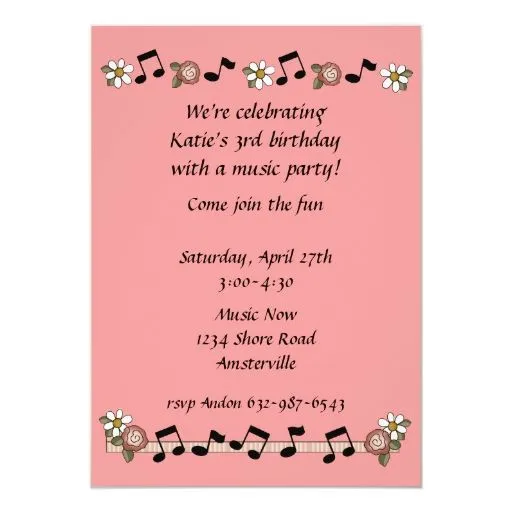 Invitación de las notas musicales | Zazzle