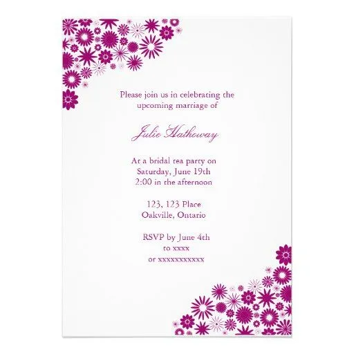 Invitación nupcial floral fucsia de encargo de la | Zazzle