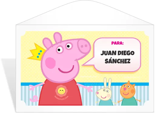 Sobre de Invitación de Peppa Pig - Pepa la cerdita, para imprimir ...