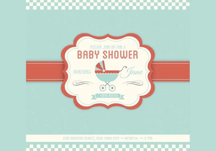 Invitación plantilla PSD Baby Shower - ¡Pinceles de Photoshop ...