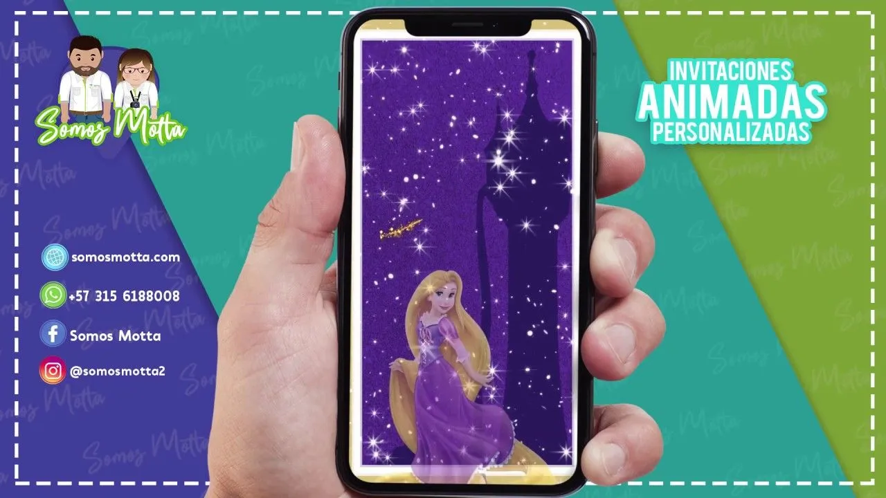 INVITACIÓN PRINCESA RAPUNZEL ENREDADOS Digital animada