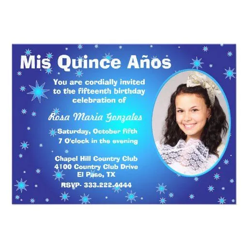 Invitación de Quinceañera de la foto de las estrel de Zazzle.