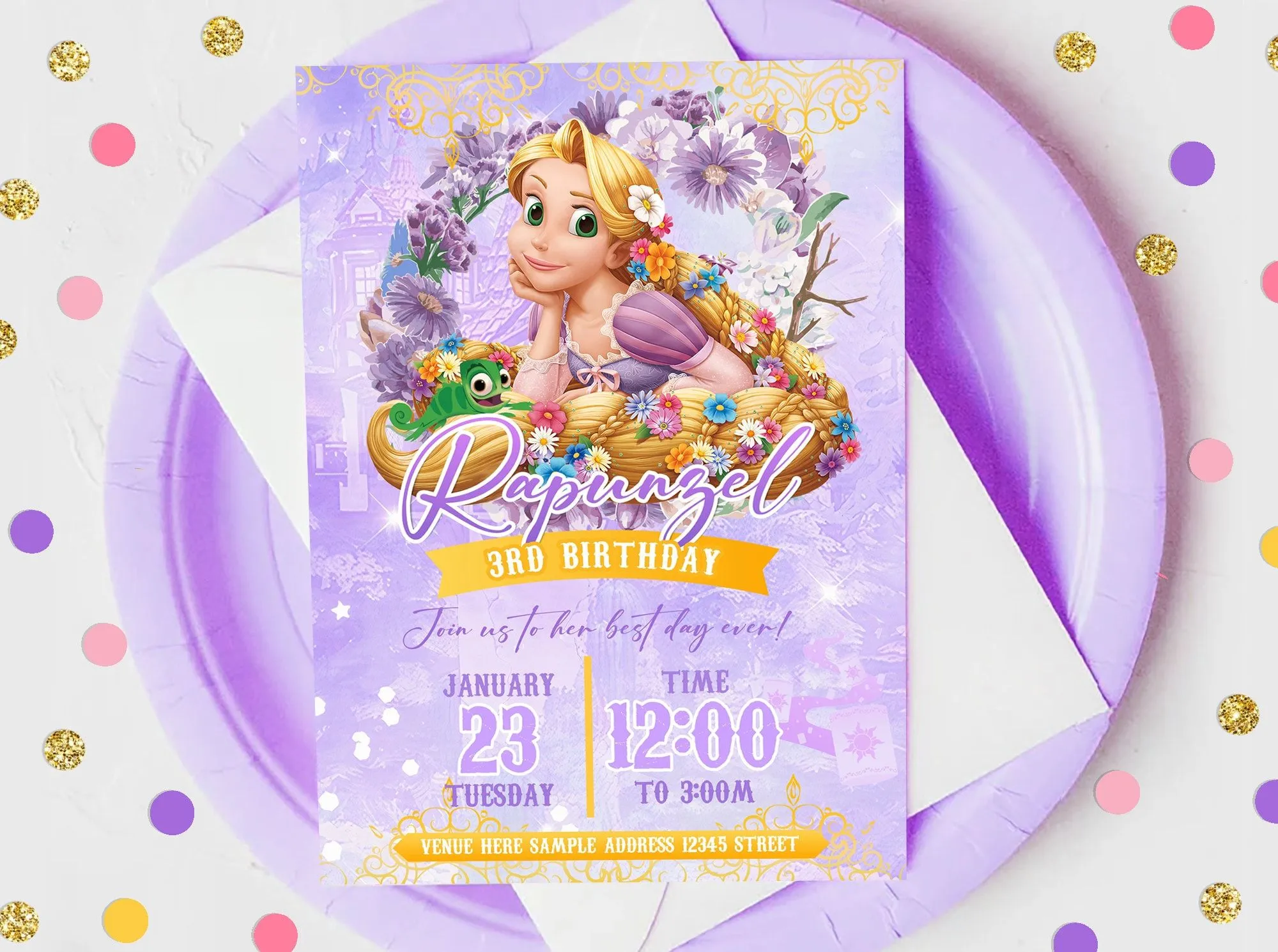 Invitación de rapunzel - Etsy México